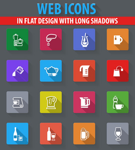 器具准备饮料图标集