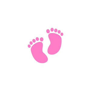 婴儿脚图标扁平元素。婴儿脚图标平面隔离在干净的背景上为您的 web 移动应用程序徽标设计的插图