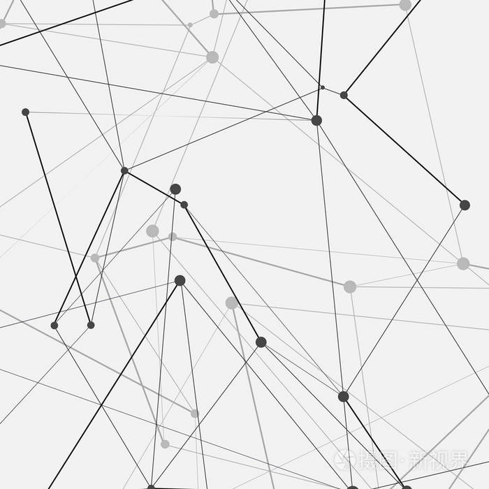 抽象多边形生物点线连接背景,技术与科学设计