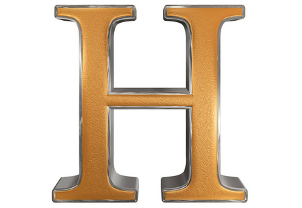 大写的字母 h,白色,一个孤立 3d 图照片