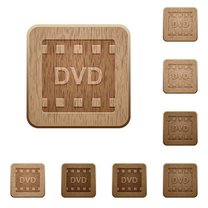 圆形方形雕刻木制按钮样式的 Dvd 电影格式