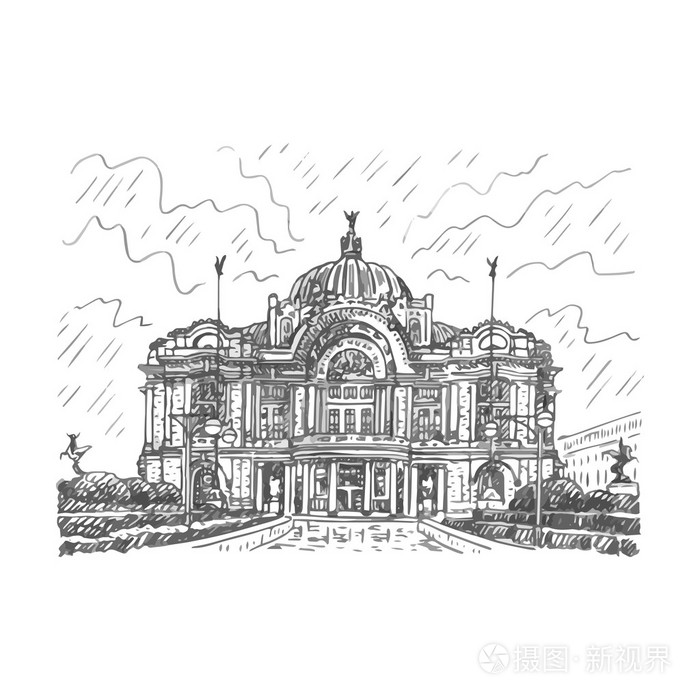 在墨西哥城美术宫插画-正版商用图片0rdz1l-摄图新视界