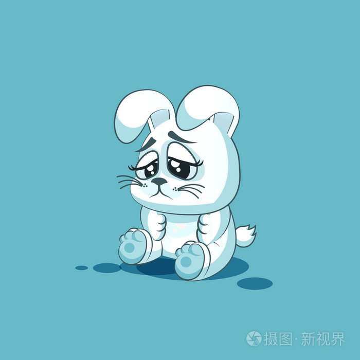 孤立的表情符号卡通白堤悲伤沮丧