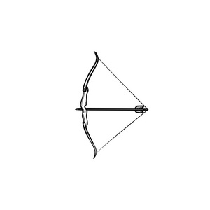 弓和箭手画轮廓涂鸦图标