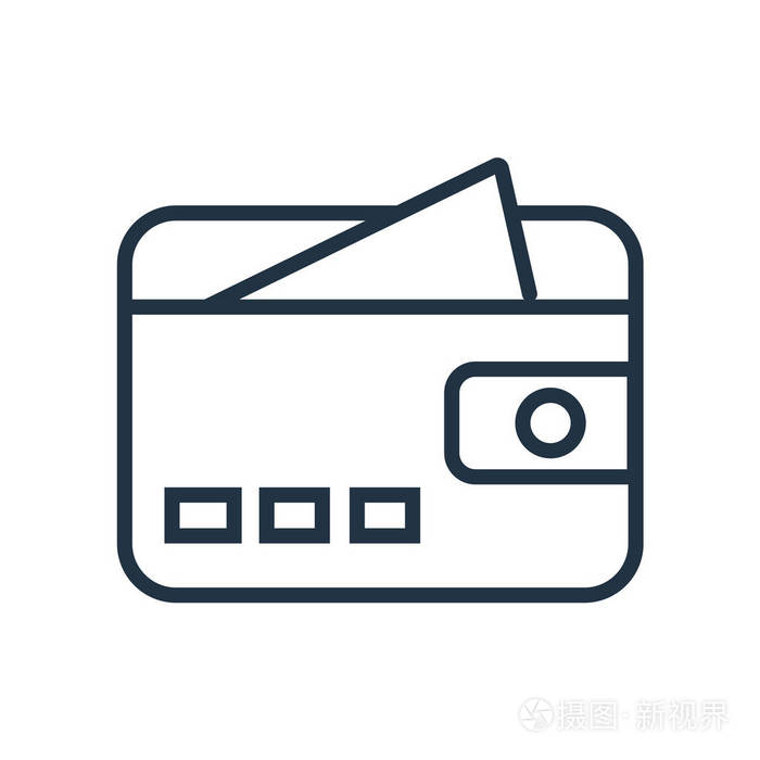 钱包图标矢量隔离在白色背景, 钱包透明标志