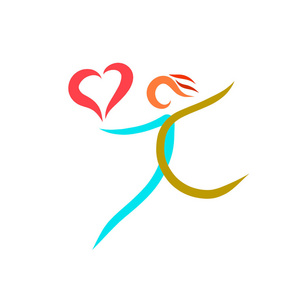 奔跑线条一个人用一颗心奔跑, 几条五颜六色的线条照片