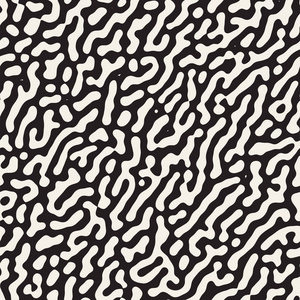 矢量无缝 Grunge 模式。黑色和白色有机形状。乱点纹理。抽象的背景说明