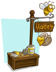 卡通蜂蜜供应商展位市场木架