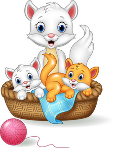 卡通明星妈妈和宝贝猫照片