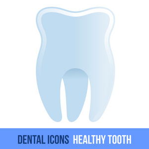 矢量平牙科图标。健康的牙齿