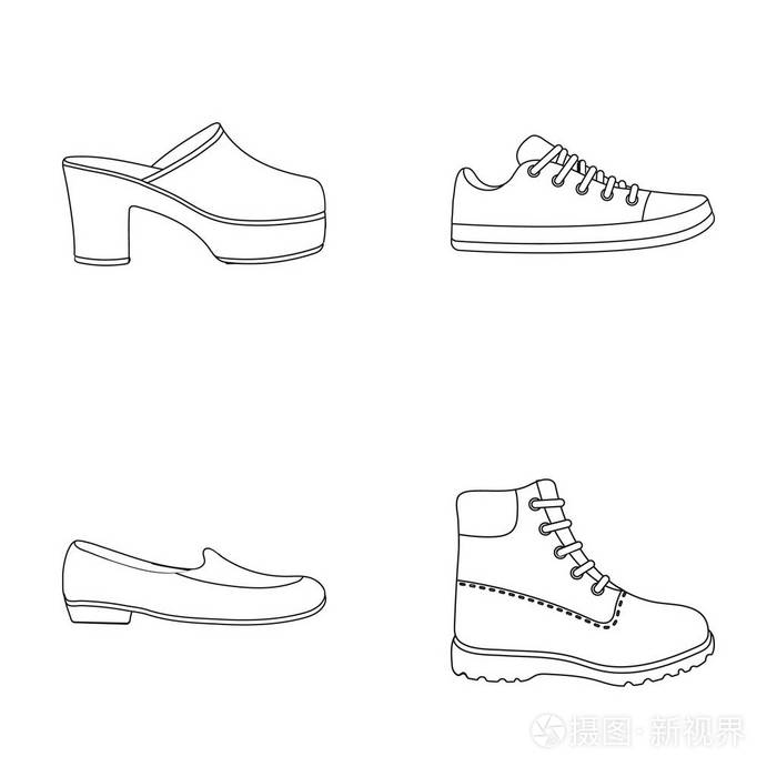 字拖鞋,木屐上一个高的平台和脚跟, 绿色运动鞋鞋带,女灰色芭蕾平底鞋