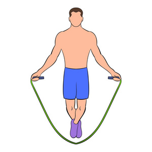 男子跳跳绳绳图标卡通
