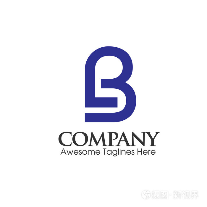 现代bl,lb 字母标志矢量