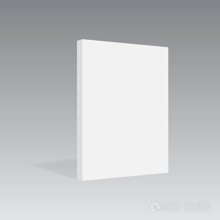 逼真的书样机垂直站立.矢量插图