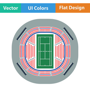 网球体育场鸟瞰图图标图片