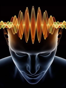 设计由人类头部3d 图解和技术符号构成的意识,大脑,智力和人工智能