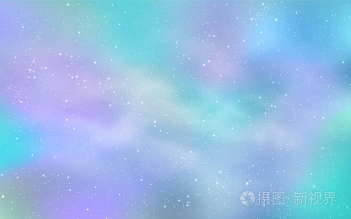 浅蓝色矢量图案, 夜空繁星.闪亮的彩色插图与明亮的天文明星.