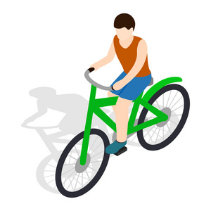 自行车骑自行车图标 等距 3d 风格