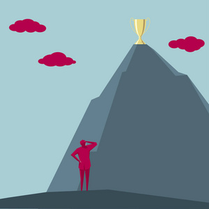 站在山顶和脚下图片