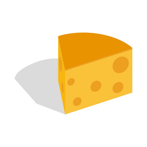 Piece 奶酪图标，等距 3d 风格