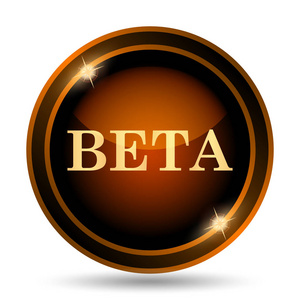 Beta 图标。白色背景上的互联网按钮