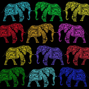 大象的插图设计 模式 纺织品。用于儿童衣服，睡衣