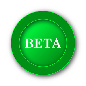 Beta 图标。白色背景上的互联网按钮