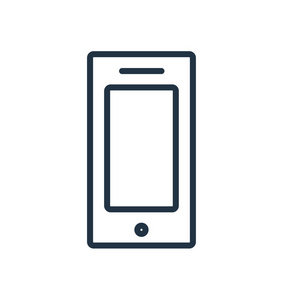 智能手机图标矢量隔离在白色背景, 智能手机透明标志