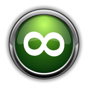 无穷符号图标.在白色背景上的无限符号网站按钮照片