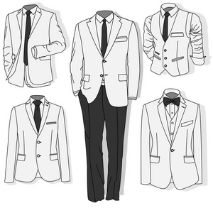 礼仪男士西装, 礼服.配件设置.ve照片