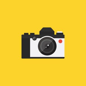 相机复古复古风格图标平面设计矢量图照片