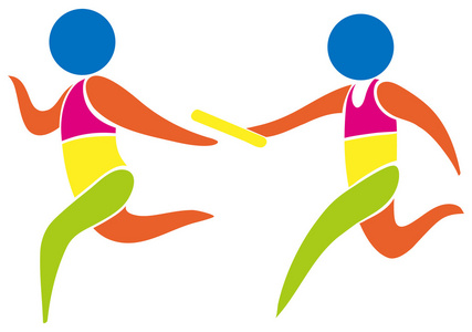 中图接力赛跑中图标的颜色照片