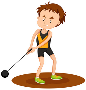 男子高龄做掷链球照片