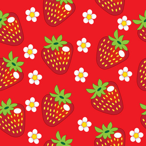 草莓无缝模式向量