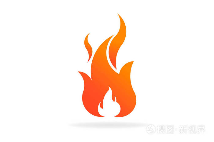 火焰与隐藏的负空间.矢量徽标符号