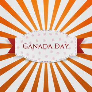 加拿大劳动节放假通知文本与丝带徽章照片