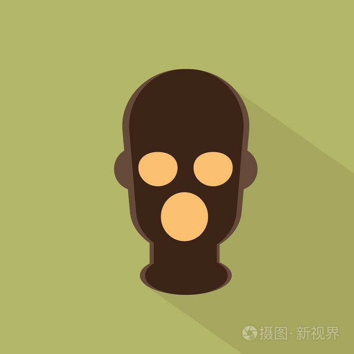 恐怖分子在巴拉克拉瓦蒙版图标恐怖主义概念