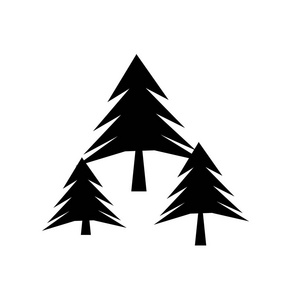 森林图标矢量隔离在白色背景为您的 web 和移动应用程序设计, 森林徽标概念
