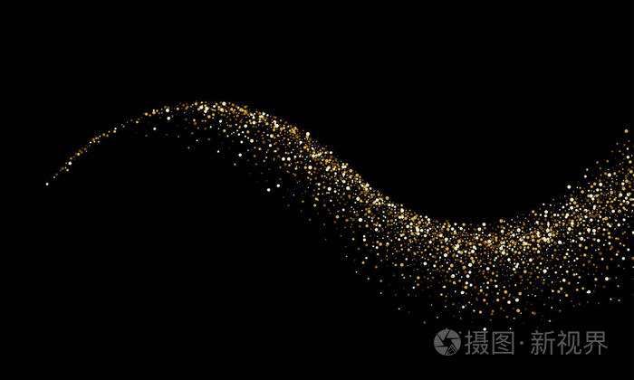 矢量闪光旋转与闪亮的圣诞五彩纸屑在高档豪华黑色背景