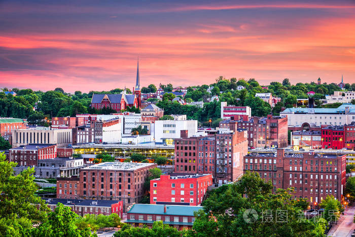 弗吉尼亚州林奇堡镇天际线