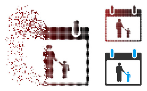 消散像素半色调父亲日历日图标图片