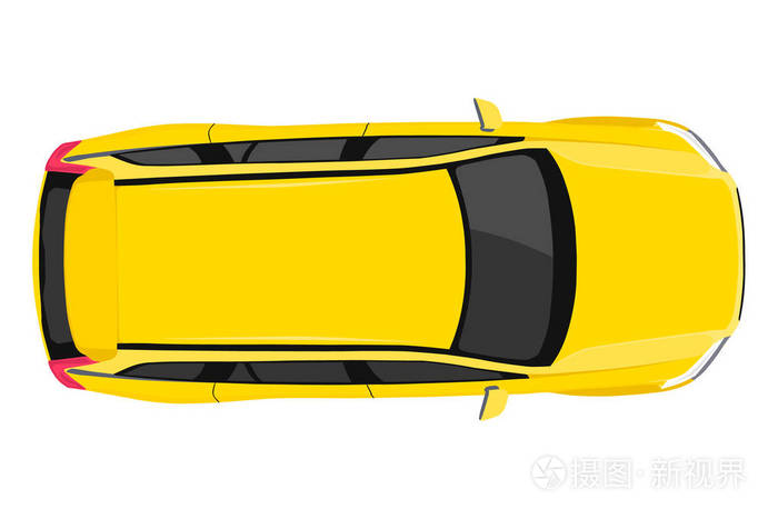 汽车从顶部视图矢量图.平面设计自动.