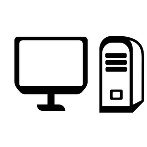 计算机图标矢量隔离在白色背景为您的 web 和移动应用程序设计, 计算机徽标概念