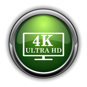 4k 超高清图标。4k 超高清网站按钮白色背景