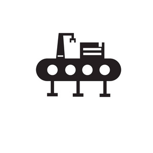 白色背景上的传送带图标矢量符号和符号隔离照片