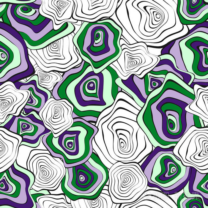 抽象的民族风格无缝背景.带有变形圆的矢量迷幻图案.