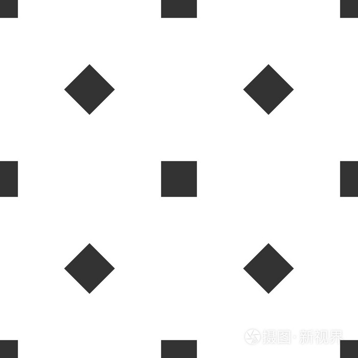 黑色和白色的无缝正方形图案