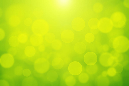 绿色散景抽象光背景 blurly 白色散景在黄色和绿色背景上