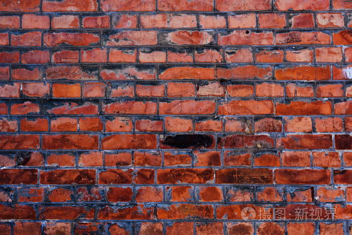 旧复古红砖墙与水泥接缝纹理背景