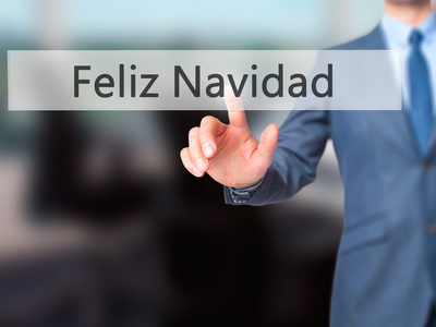 费利斯纳维达 快乐圣诞西班牙语商人手公关
